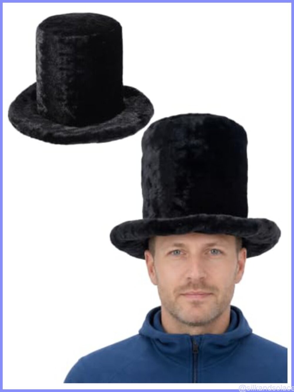 7" Tall Faux Fur Top Hat Fluffy Stovepipe Bucket Hat Adults Adult